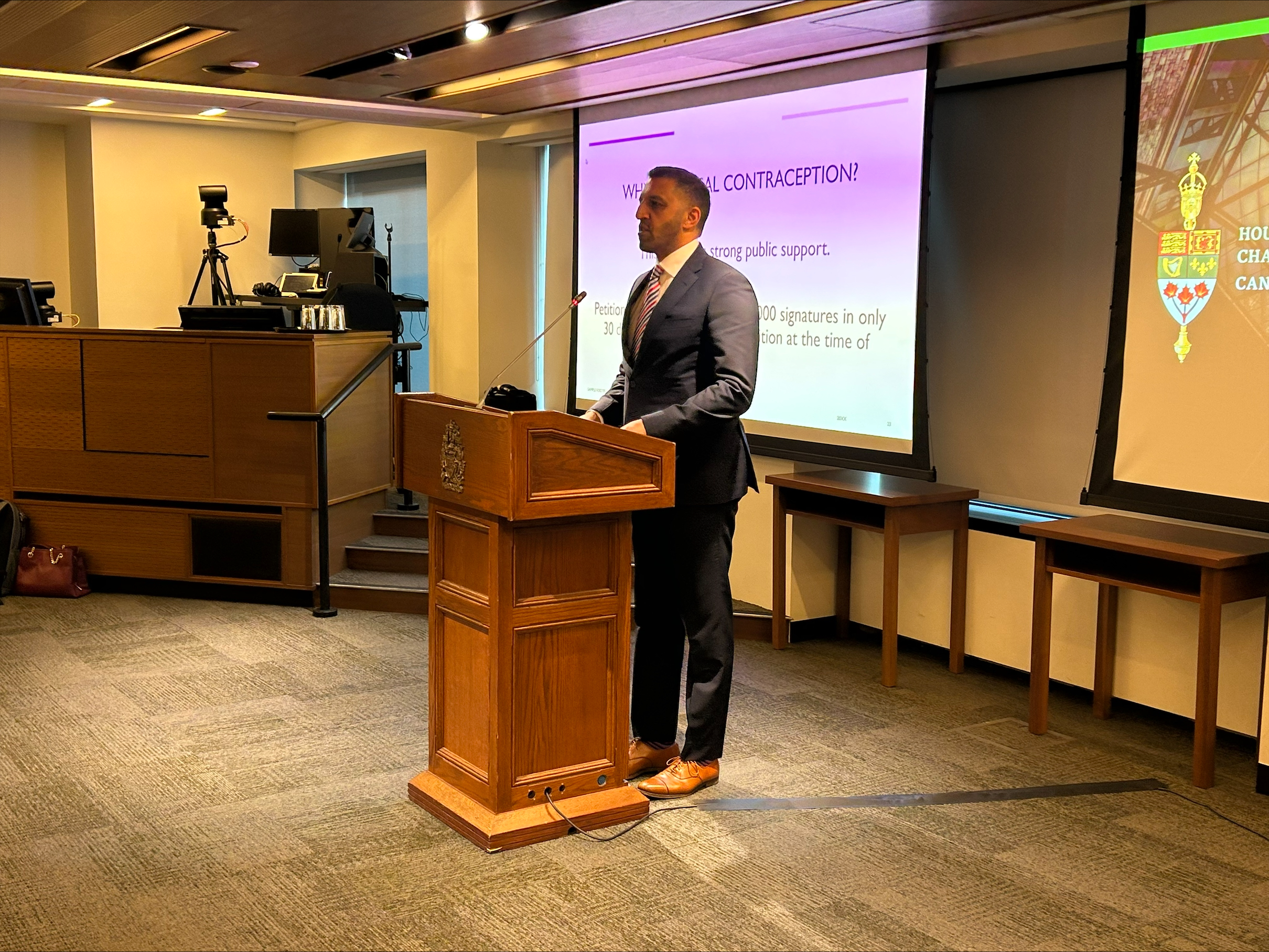 Liberal party member, Mr. George Chahal (Calgary Skyview) welcoming members of various advocacy organizations to discuss universal access to contraceptives in Canada. 